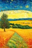 Placeholder: an eloquence that can emanate only from a love of the language; a modernist foreground imposed upon a Van Gogh landscape in the background.