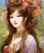 Placeholder: a masterpiece ultrarealistic ultradetailed face portrait of beautiful love, jewelry genius, witch girl on fruits street market baroque renaissance. medium shot, intricate, elegant, by stanley artgerm lau, wlop, alphonse mucha, rossdraws, andrei riabovitchev, yoshitaka amano. flower background by takashi murakami