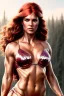 Placeholder: hyper realist, hyper detailed, stunningly beautiful red sonja, athletic realistic body, by greg rutkowski, magali villeneuve, artgerm, wlop, rossdraws, concept art, digital painting