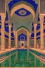 Placeholder: inside a Moghul mosque by artist "Luminous Lapislazuli",by artist "Noctilucent Nacre"