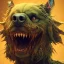 Placeholder: Dog, monster, green, horror, teeth, gore, blood, masterpiece, expert, 8K, hyperrealism, sharp focus, cinematic lighting