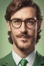 Placeholder: teacher men,brown hair,glasses,green ayes