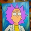 Placeholder: Full body portrait, painting, medium shot lady Style of Rick & Morty