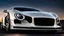 Placeholder: A sleek white shiny (((bentley porsche combination))), its contours and details perfectly captured in a (((cinematic view))), zipping along a winding road under a beautiful blue black night sky