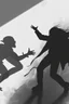 Placeholder: a chaotic, abstract image of two shadows killing one another