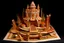 Placeholder: A tan carnival made out of food designed in Navajo baskets painted by Frank Lloyd Wright