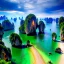 Placeholder: Railay West, Thailand,aerial view,cloudy,extremely detailed digital painting, high resolution,8k, realistic, beautiful, volumetric lighting, mystical colors ,perfectly centered image, perfect composition, rim light, beautiful lighting,masterpiece, stunning scene, raytracing, anatomically correct, in the style Van Gogh and robert e howard and Ken Kelley and Ohrai Noriyoshi and Simon Bisley and tomzj1.