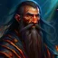 Placeholder: dnd, fantasy, wizard, portrait, face, close up, long beard, black hair, angular features, long, slender
