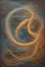 Placeholder: "Quantum Entanglement" is a Heavily Glazed Oil paining that depicts otherworldly Celestial Art; Expressionism; elegant; fantasy; award-winning