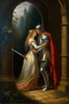 Placeholder: Historical oil painting expressing love The eternal between a princess and a knight