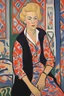 Placeholder: Portrait of a middleaged blonde female liberal politician by Matisse