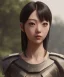 Placeholder: Anime girl cute neck head portrait, warrior costume, village, meditation, cyberpunk, 8k quality