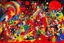 Placeholder: A scarlet fiery disco party painted by Wassily Kandinsky