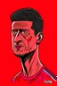 Placeholder: Robert Lewandowski Polish soccer player cartoon 2d