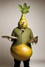 Placeholder: Drummer dressed as a pear