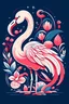 Placeholder: christmas T-Shirt design , colors, typography, best creation, white backround, typography, Merry Christmas Flamingo T-Shirt, Cute Flamingo, illustration, poster
