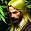 Placeholder: Kyle Rising of Sensi Trails, his handsome and highly detailed white face, long blond hair, gothic, highly detailed, digital painting, highly detailed background of marijuana leaves, artstation, smooth, sharp focus, illustration, art by lisa frank, artgerm and greg rutkowski and alphonse mucha and william adolphe bouguereau, reggae