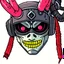 Placeholder: 8 bit pixelart cyberpunk,Hannya-Maske, Comic style