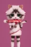 Placeholder: cute chibi fuzzy furry peppermint candy cats striped in pink and red fantasy fantastic view very cute