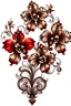 Placeholder: orchid in brown and red on a white background in baroque style