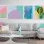 Placeholder: pastel colors, abstract art, plants camp