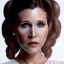 Placeholder: zoomed out stunning photo realistic portrait of carrie fisher as Princess Leia in star wars with photo realistic fine and simple hairstyle, brown eyes, macro lens blur, eos5d mark 4, ef 85mm 5.6, professional majestic photo realistic painting by Ed Blinkey, Atey Ghailan, by Jeremy Mann, Greg Manchess, Antonio Moro, trending on ArtStation, Intricate, High Detail, Sharp focus, dramatic, by greg rutkowski, realism, beautiful and detailed lighting,