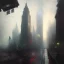 Placeholder: Skyline Gotham city by Jeremy mann, point perspective,intricate detail,
