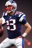 Placeholder: black New England Patriots uniform, New England Patriots, football helmet, high definition, 8k resolution, volumetric lighting