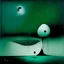 Placeholder: Style by Gabriel Pacheco and Joan Miro and Victor Pasmore, surreal abstract art, listen to the ground something going down, I get night fever, surreal masterpiece, sharp focus, smooth, green hues and blue tints, black - white color scheme, loosely based on the nightmare art of Zdzislaw Beksinski