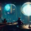 Placeholder: The universe is inside a glass ball over table, angry, emperious, 8k resolution concept art portrait by Greg Rutkowski, cyberpunk 2077