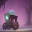 Placeholder: Little Boy hiding in magical carriage led by unicorns Nick Harris style