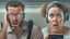 Placeholder: photorealistic man and woman upset on phone about being put on the NO FLY list