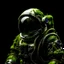 Placeholder: A moss covered astronaut with a black background