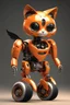 Placeholder: little cat robot orange with wheels and wings of steel