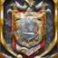 Placeholder: coat of arms of a city in the moutains, rocks and fire, very detailed