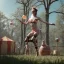 Placeholder: Ultra realistic circus scene. Classic acrobat woman, waist up view, Wes Anderson style, happy, bubbles, highly detailed, concept art, unreal engine 5, god rays, ray tracing, RTX, lumen lighting, ultra detail, volumetric lighting, 3d, finely drawn, high definition, high resolution.