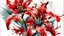 Placeholder: lilies ,watercolor, tattoo, red color, gritty, graphic style