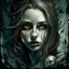 Placeholder: woman. Illustration. Mysterious.
