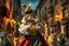 Placeholder: create "The Cat Pied Piper of Hamelin, whimsical and colorful Renaissance attire, playing a golden flute, leading playful and mischievous cats through vibrant, cobbled Renaissance streets, people on balconies laughing and pointing, surreal lighting, dreamlike vibe, highly detailed, vivid colors, painterly style, 8K, magical realism meets historical fiction --v 7 --ar 4:3 --style raw --q 2"