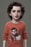 Placeholder: Timothee chalamet toddler, half robot, full body, jump, bokeh, hyper realistic