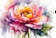 Placeholder: mpressionistic, runny wet watercolor painting, Willem Haenraets style, ((best quality)), ((masterpiece)), ((realistic, digital art)), (hyper detailed), intricate details, (one) 1multicolored pivoine flower, closeup, white background, vivid coloring, some splashes