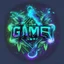 Placeholder: Gammer streammer pro holographic weed smoke logo shiny