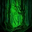 Placeholder: Green spooky scary forest