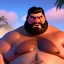 Placeholder: Fat Ganesha, beard, angry, chest scar, strong man, beanie