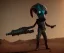 Placeholder: Alien, gas mask, hammerhead, holding gun, hands, metal, Mars, squishy, vest, scales