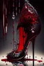 Placeholder: dark fantasy, intricate cover, a whimsical fairytale, shoe made of glass with blood inside and dripping out