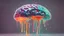 Placeholder: a brain that looks like jelly bright in colour like glowing alien slime, cut by a knife, things flowing out