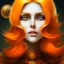 Placeholder: fantasy setting, woman, orange and white hair, wavy hair, freckles, ranger, more orange hair