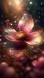 Placeholder: epic a full-size photo of a bright cherry blossom flower with innumerable petals, front illumination only, forest background, magic wake, fantasy illustration, sparks, glitter, grainy, noise, fractal crack effect, cinematic, deep depth of field, 3D, 16k resolution photorealistic, a masterpiece, breathtaking intricate details, reflective catchlights, high quality, abstract vector fractal, wave function, Zentangle, 3d shading