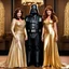 Placeholder: Darth Vader and Katey Sagal as Margaret Peggy Bundy in her iconic princess revealing dress gold and silver outfit